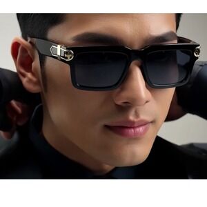 Dark Black Sunglasses Men Hip Hop Style Outdoor Party Shades Cholo Gangster New